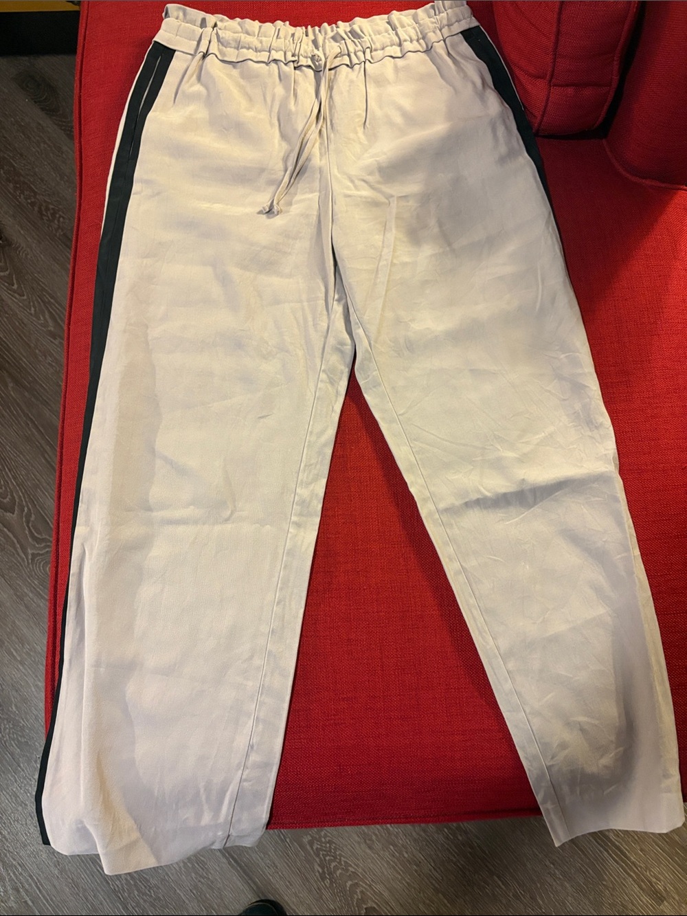 Women’s Tan w black side striped Drawstring Pants